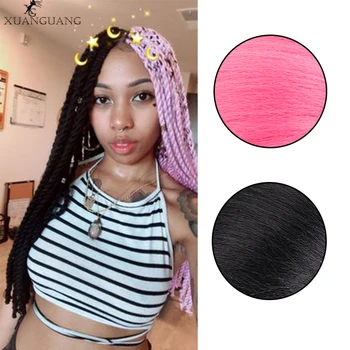 

XUANGUANG Fashion 26inches Easy Braid Hair Synthetic Crochet Braiding hair hair extensions Pink Purple White
