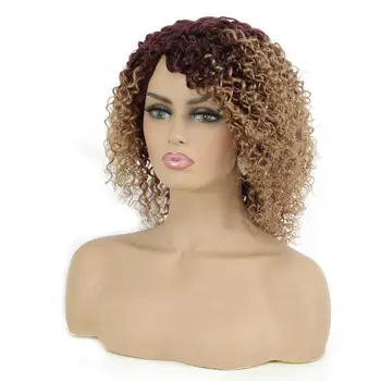 

Zing Silky Jerry Curl Human Hair Wigs Full Machine Made wigs T99j/30 Color Pre Plucked Brazilian Remy hair Wigs 150% Denisty