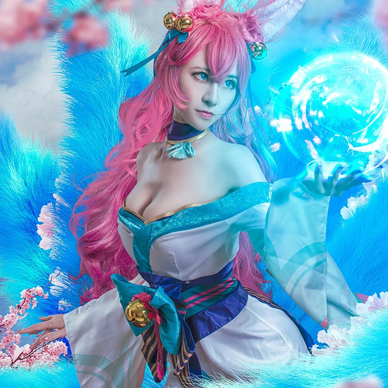 Em promoção! Jogo Lol Espírito De Flor De Ahri Cosplay Kda Apertado Traje  Sexy Meninas Anime Vestir Macacões Festa De Halloween Ternos