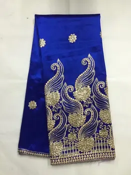 

Latest Popular Designs blue Sequin Fabric 5 Yards African Lace Fabric High Quality george lace fabric for women FB1020
