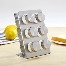 304 нержавеющая сталь Наклонная столешница для специй 6-подставка для кувшина органайзера приправа набор стеклянных бутылок держатель для приправ