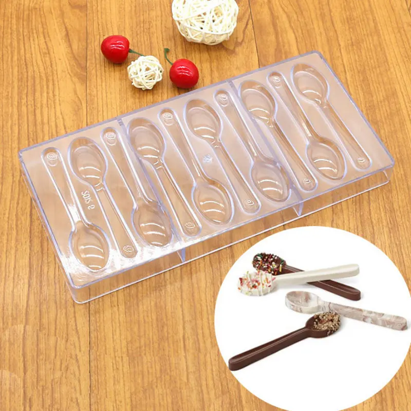 10 ложка Поликарбонат PC форма для шоколада сделай сам 3D леденец молд для кексов и конфет формы для кухонной выпечки Кондитерские инструменты