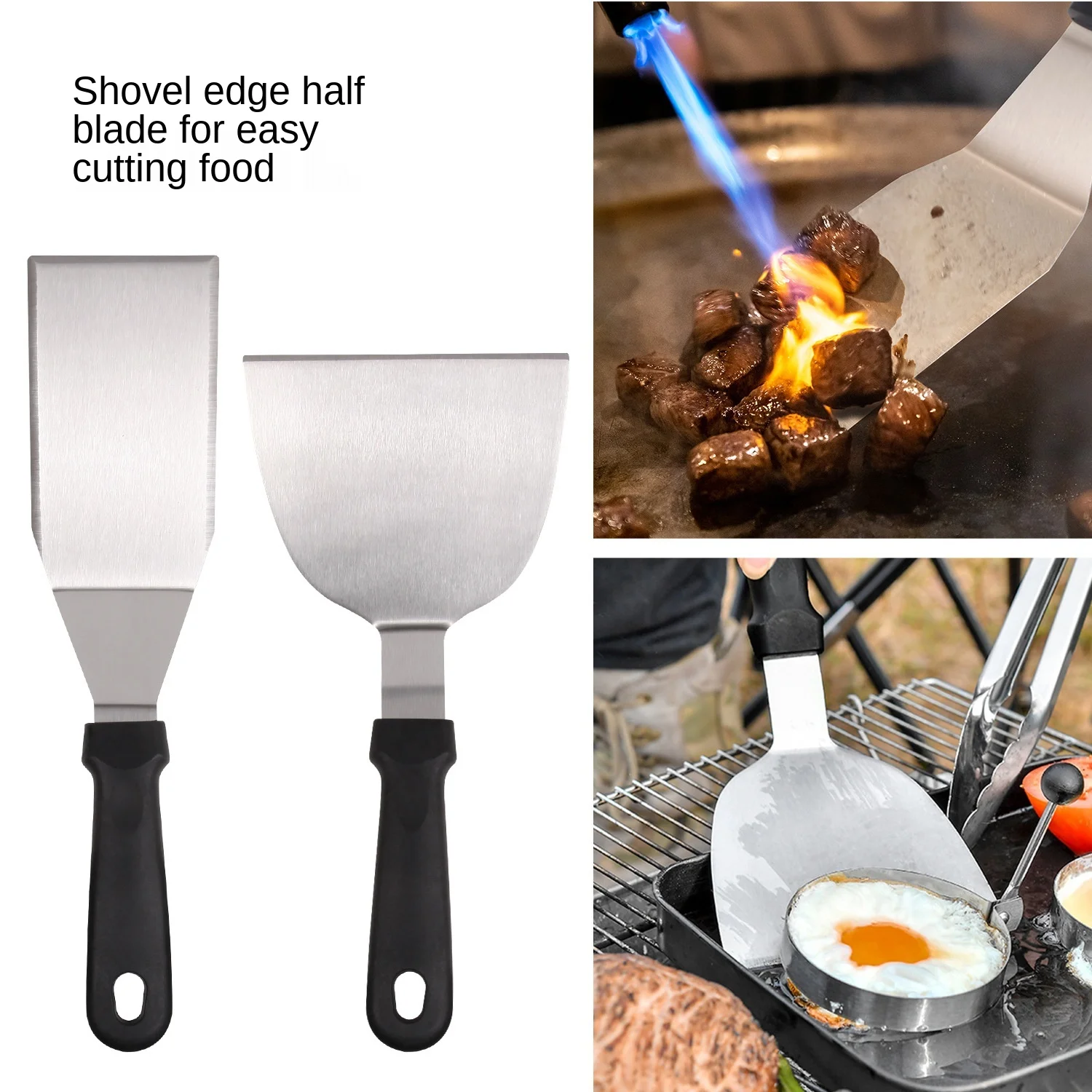 Barbecue Shovel Stainless Steel Barbecue Tools Set Cooking Shovel Plate Cooking Spatula Baking Tool