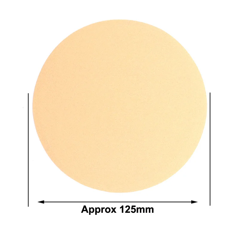 10 шт. 125 мм Флокированная желтая наждачная бумага самоклеющаяся для шлифовальные диски для влажной/Сухой Шлифовки круглая абразивная наждачная бумага 60-1000 Зернистость - Цвет: Цвет: желтый