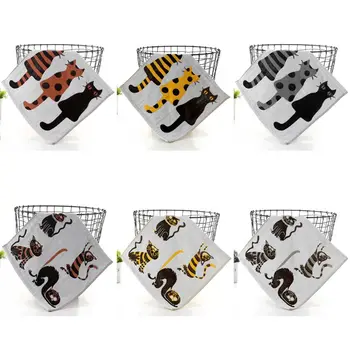 

1PC Baby Saliva Towel Cotton Gauze Three-layer Large Square Bibs Cartoon Cat Soft Skin-friendly Kids Hand Towels