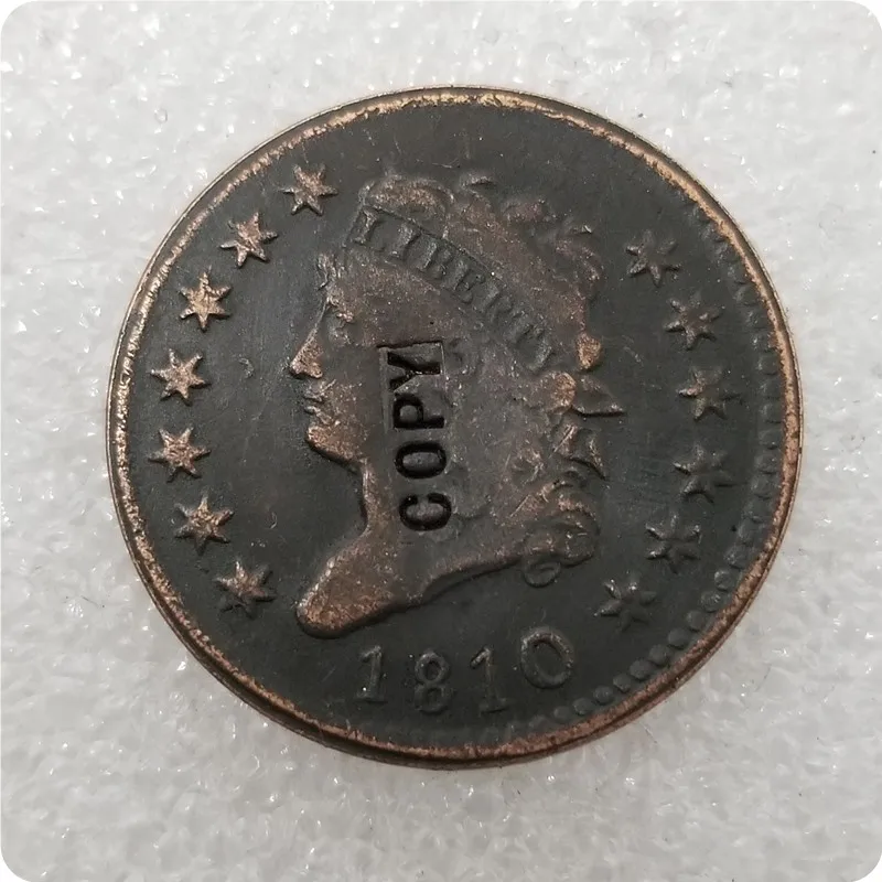 1810 США 1808-1814 классический головы большой цент, копия монеты - Цвет: 1810
