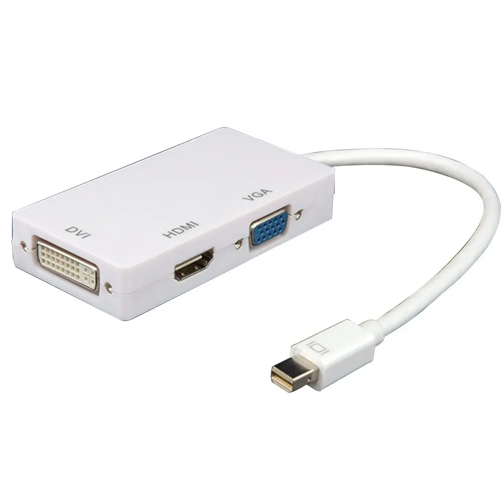 3 в 1 Mini displayport DP Thunderbolt to DVI VGA HDMI конвертер Кабель-адаптер для iMac Mac Mini Pro Air Book для монитора ТВ
