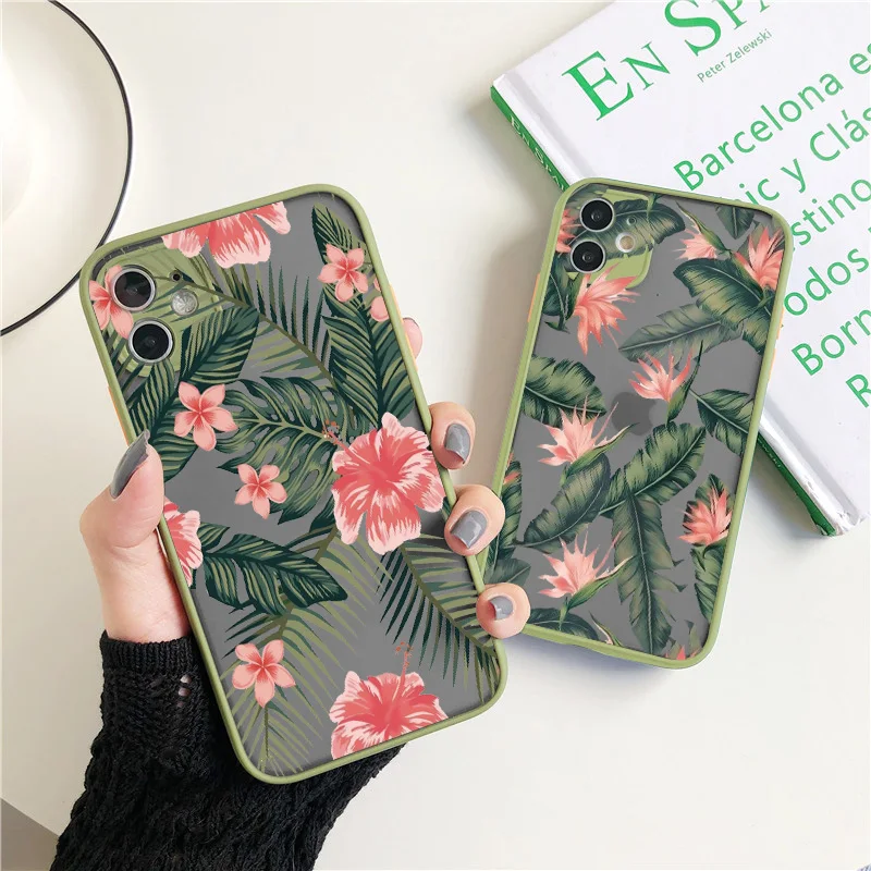 Tropical Palm Leaves Shockproof Phone Case - Stylish and Durable Cover