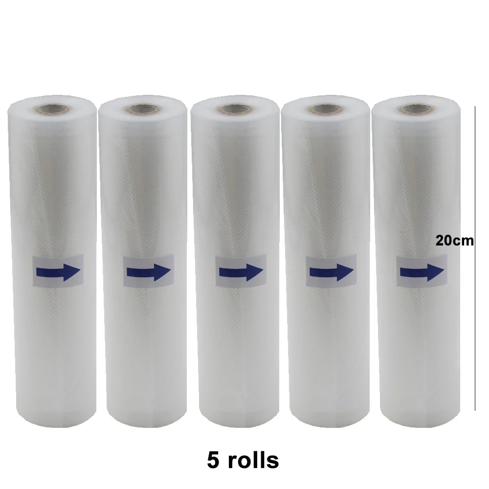 5 Rolls/ 2 Rolls Lot Kitchen Food Vacuum Bag Storage Bags for Vacuum Sealer Food Keep 12+15+20+25+28cm*500cm