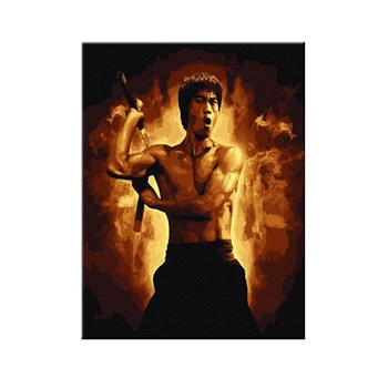 

Yiwu King Sing Oil Painting Animals Painting By Number DIY Canvas Art Hand Painted Bruce Lee Home Decor Modern Painting E082