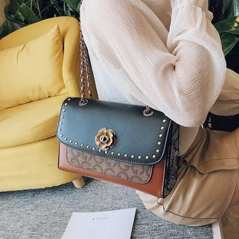 

Women's New Fashion Trend Patchwork Letter Lady's Cover Shoulder Bags New Casual Woman Small Square Messenger Bag Lady's Handbag