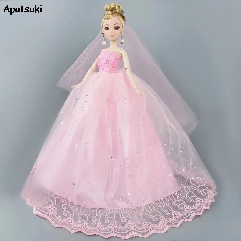 Светильник кукла из розового кружева длинное платье для куклы Барби одежда и