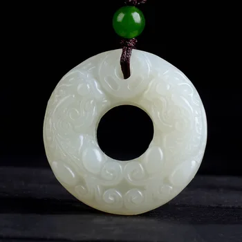 

Hetian Yu Ping An buckle pendant jade pendant men's double-twisted Ping An buckle pendant jade pendant