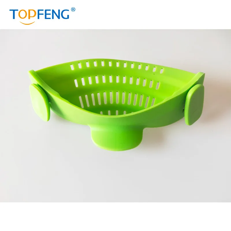 TOPFENG кухонные силиконовые дуршлаг с защелкой для лапши фильтрация герметичная перегородка клип на силиконовый дуршлаг, подходит для всех кастрюль и миски