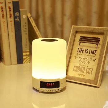 

Night Light with Bluetooth Speaker Portable Wireless TF Card Bluetooth Speaker Touch Control Color LED Bedside Table Lamp