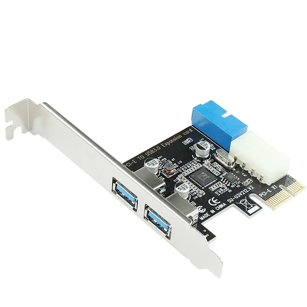 Adaptador de tarjeta de expansión USB 3,0 PCI-E, 2 puertos USB 3,0, 19 pines, cabezal USB 3 A PCIE, tarjeta adaptadora PCI express