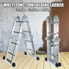 4,7 м алюминиевые лестницы телескопическая многоцелевая Выдвижная складная стремянка телескопическая складная лестница стремянка