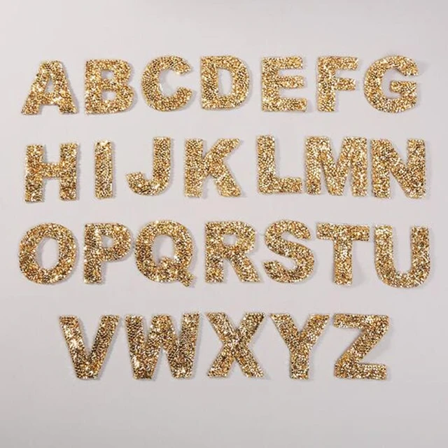 Rhinestone Letters Clothing  Rhinestone Letter Sticker Iron - Iron Clothes  A-z 26pc - Aliexpress