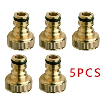 

5PCS/set Solid Brass Connectors Brass Fitting 3/4" To 1/2" INCH Garden Hose Tap Water Adaptor Connector