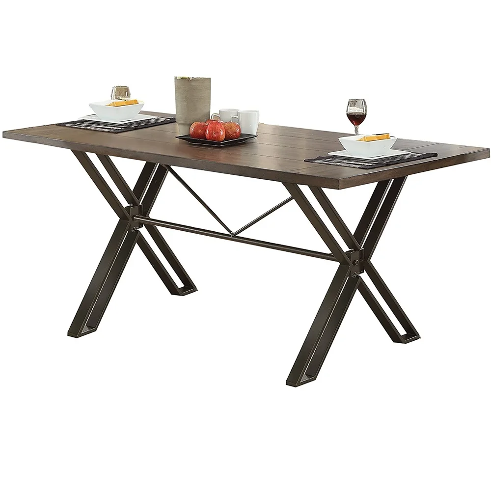 Dinning Table Furniture Kitchen Table Lodoc Dining Table In Walnut & Gunmetal