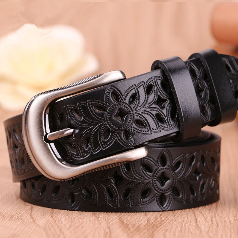 

Genuine Leather Belts for Women Second Layer Cowskin Woman Belt Vintage Pin Buckle Strap Jeans C1285