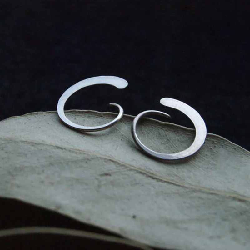 925 Silver Real Piercing Earrings Handmade Jewelry Gold Filled Jewelry Punk Oorbellen Boho Minimalist Earrings for Women