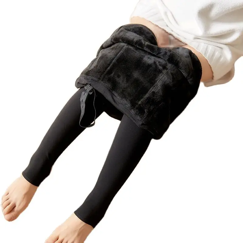 Winter Pregnant Women Black Leggings For Maternity Warm Soft Velvet Pants Pregnancy Inner Wool Clothes Ropa Mujer Embarazada
