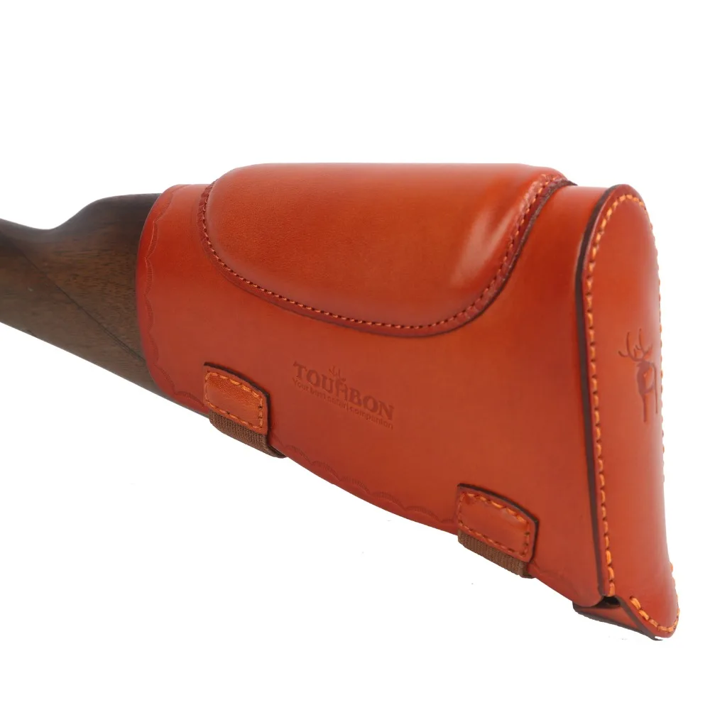Protetor de Acessórios de Arma Tourbon Hunting Tactical Rifle Shotgun Buttstock Cheek Resto Universal Couro Genuíno Recoil Pad 13 High Quality Esporte e Lazer