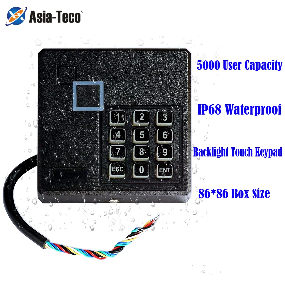 IP68 Waterproof RFID Access Control Reader 125Khz with Backlight 5000 User Capacity Keypad for Secure Entry Systems