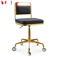 

Taburete de trabajo de acero inoxidable dorado, taburete giratorio elevado y rebajado para peluquern ruedas, silla de peluquería