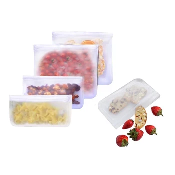 

Useful 12pcs Silicone Food Storage Containers Leakproof Containers Reusable Stand Up Zip Shut Bag Cup Fresh Bag Food Storage Bag