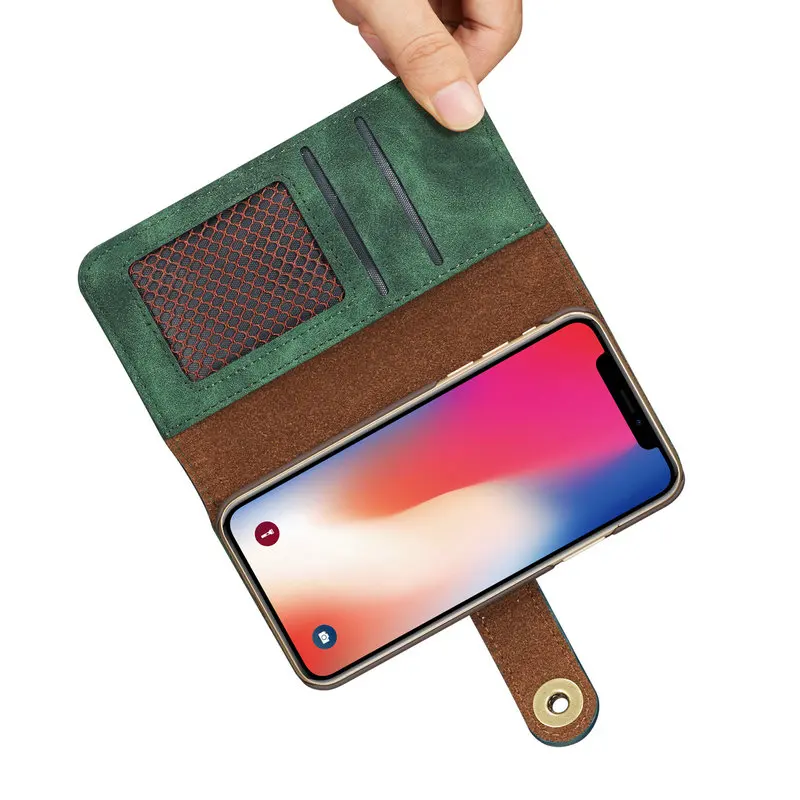 2 в 1 Полуночный зеленый кошелек для Coque iPhone 11 Pro Max Роскошный чехол для iPhone X Xr Xs Max 5 5S SE 6 6S 7 8 Plus 8+ iPhone11