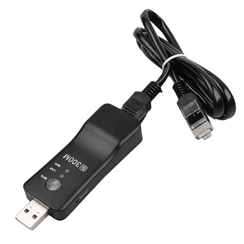 

Wireless Wifi Adapter, 300Mbps Wireless TV WiFi Router Network Card RJ-45 Wi-Fi WPS Repeater AP Mode