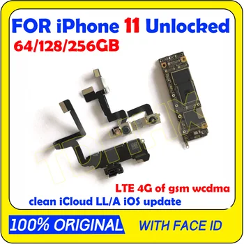 

Clean iCloud Original Motherboard For iPhone 11 64G 256G 128GB Factory Unlocked Mainboard with chips IOS Update Support 4G LTE