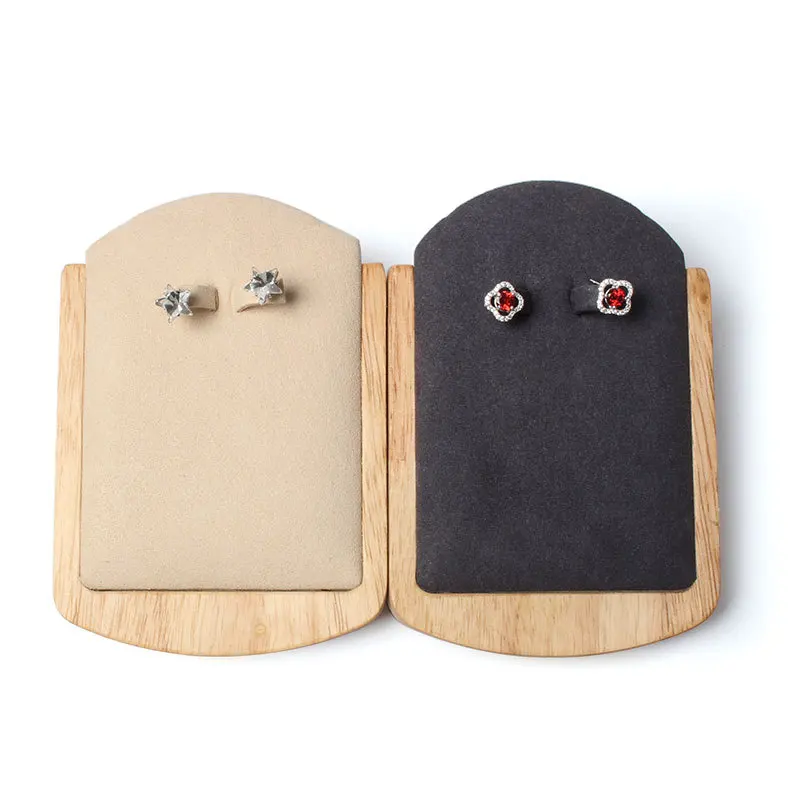 Japanese and Korean simple earring rack display rack super fiber solid wood base horizontal earring jewelry display rack