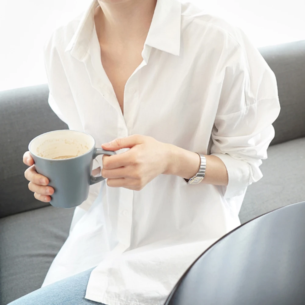 Autumn Spring Female Basic Simple White Oversize Loose Blouses Fall Korean Style Long Sleeve Office Ladies Blouses Leisure Tops - 4.00031E+12