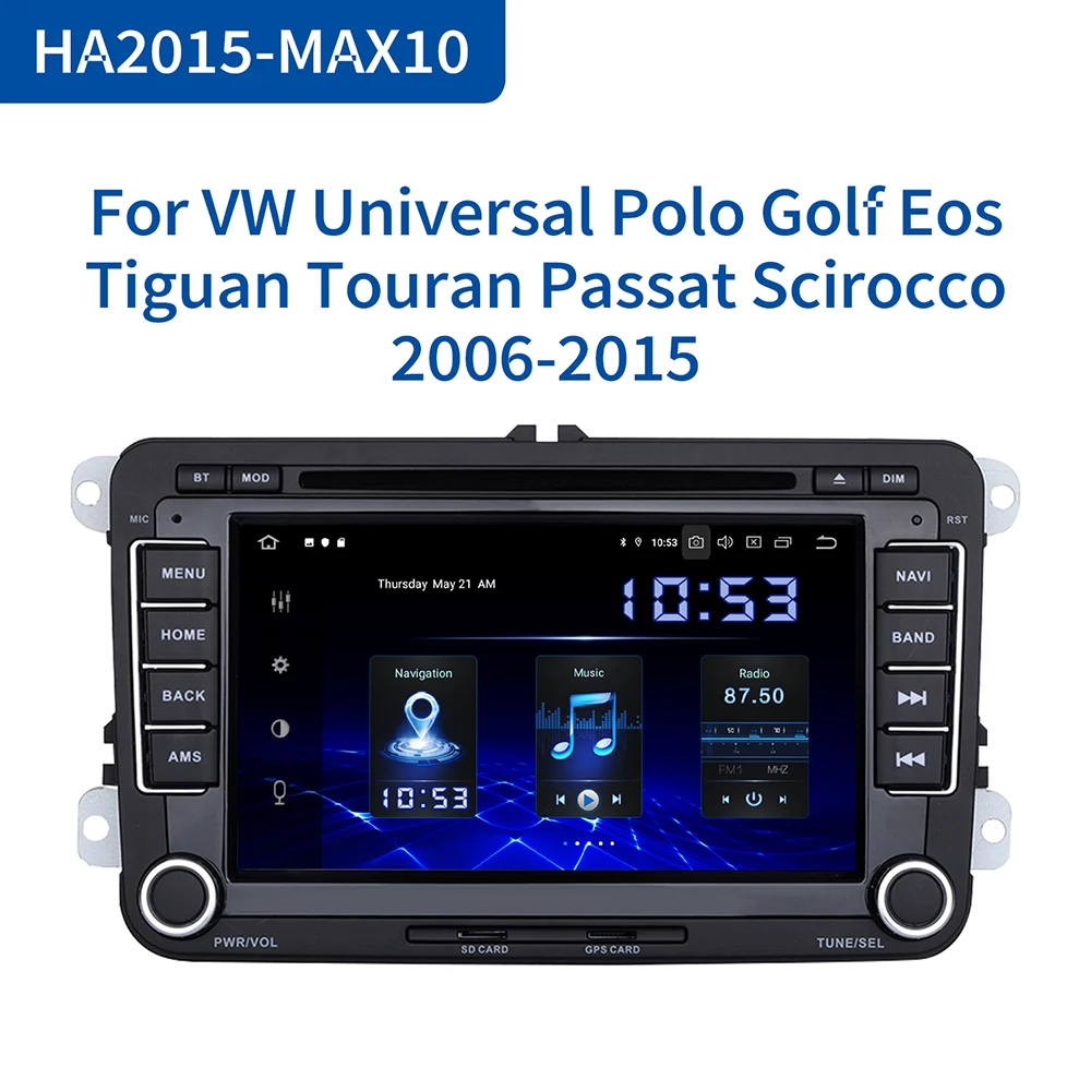 Автомобильный плеер Dasaita 2 din на Android 10 0 без DVD с GPS 1080P Wi Fi TDA7850 64 Гб ПЗУ для VW Golf Polo Passat
