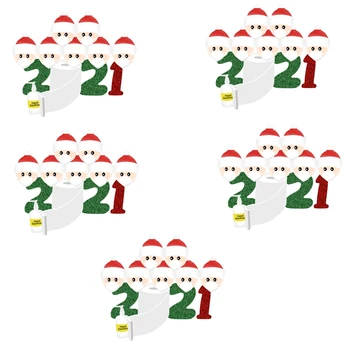 

5PC Christmas Stickers 2021 Personalized Ornaments Survivor Family Stickers Sticker for Home Decoration