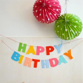 

2020 Hot Sale Color Fabric Color Happy Birthday Flag Wedding Decoration Home Accessories Baby Event Party Shower Supplies