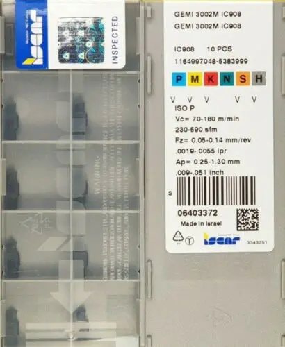 ISCAR 10 шт. твердосплавная вставка GEMI 3002 м IC908