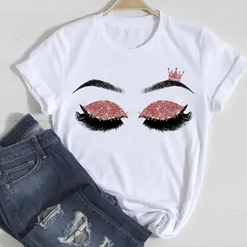 T shirts Women Make Up Crown Fashion 90s Trend 2021 Spring Summer Clothes Graphic Tshirt