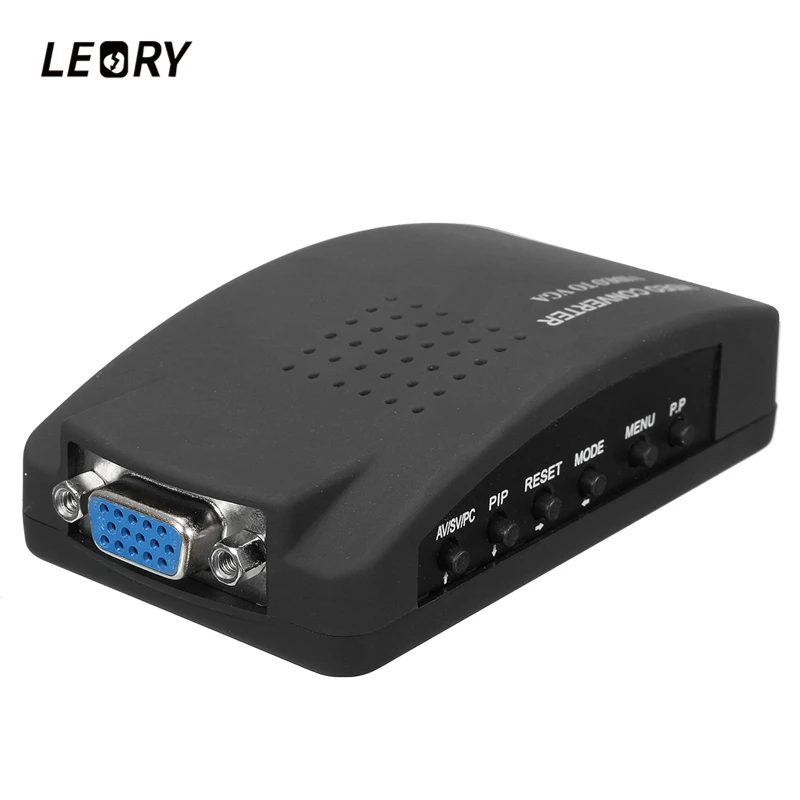 LEORY BNC Digital AV/S-video To VGA RCA TV Signal Converter Adapter Video Switch Conversion For Laptop PC Moniteur TV Box