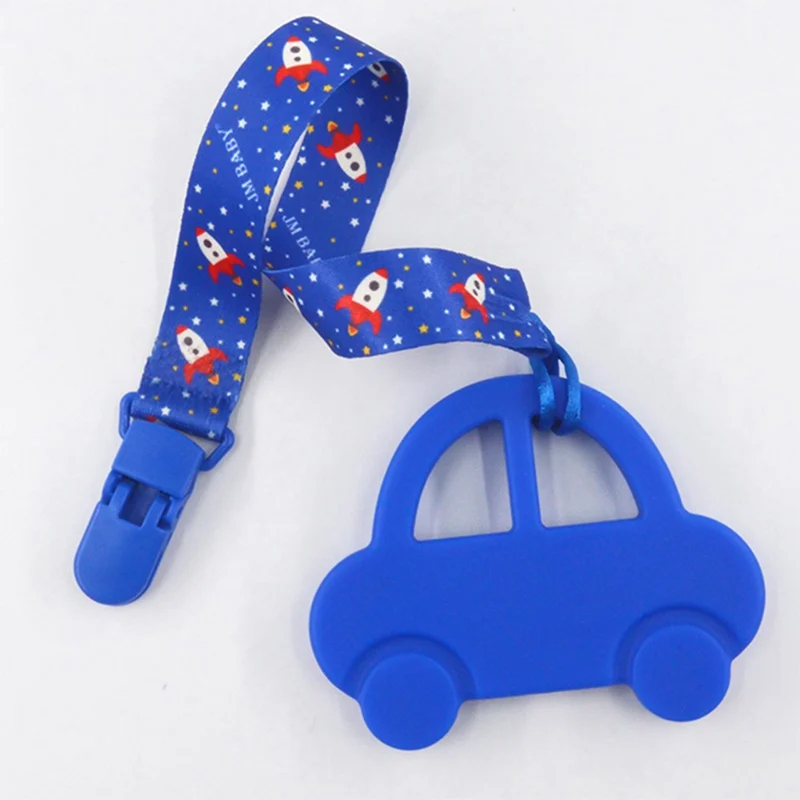 1 PCS DIY Silicone Car Teether Baby Shower Car Molar Stick Chewing Pendant Nursing Sensory Teething Pacifier Dummy Toy Gfit