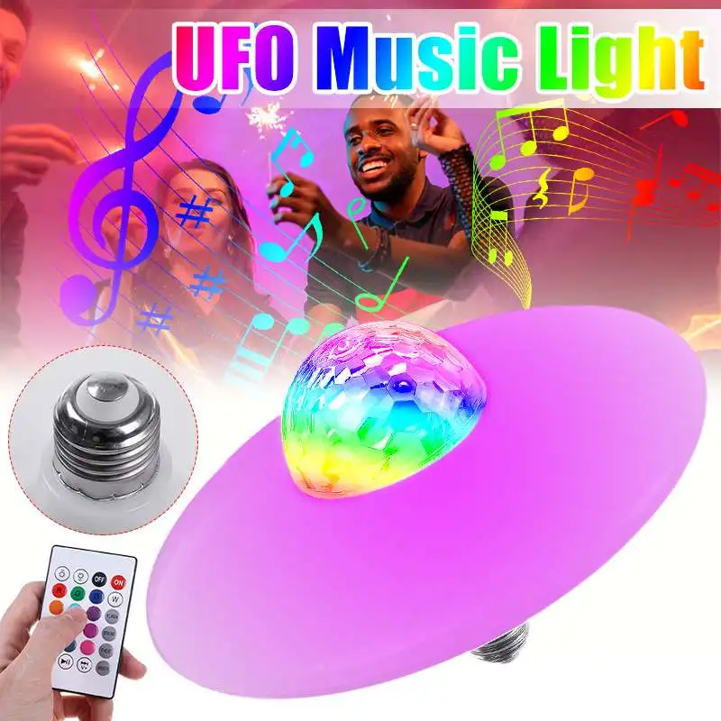 

30W E27 UFO Bluetooth Crystal Ball LED Bulb Remote Control RGB LED Light Lamp for Smart Home Club