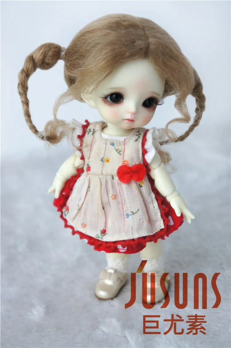 JD556 1/8 милый мохеровый парик BJD для куклы 5 6 дюймов мягкая кукла волосы в двух