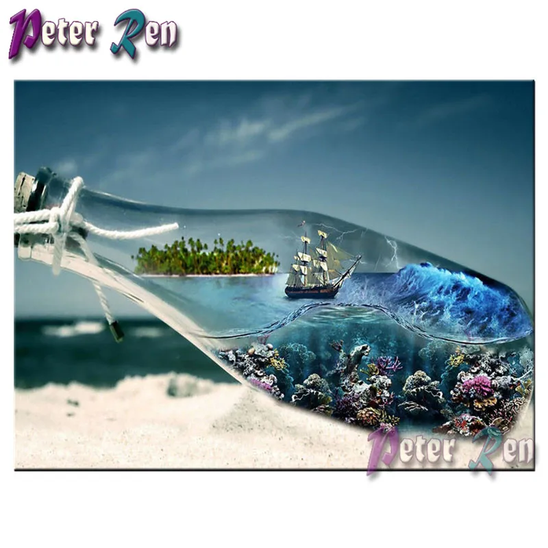 

5d Diamond Painting Landscape in the bottle DIY diamond Embroidery Square/round Mosaic Picture Rhinestone Living room decoration