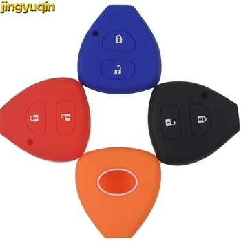 

Jingyuqin 10pc 2 Buttons Silicone Remote Key Case Cover For Toyota Camry Highlander Corolla Hilux Vitz Vios Rav4 Aqua Land Cruis
