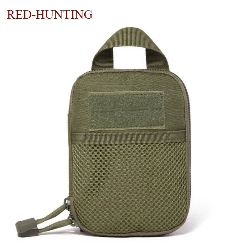 Left Right Camo Mini Tactical Molle EDC Compact Pocket Organizer Pouch - Color: green