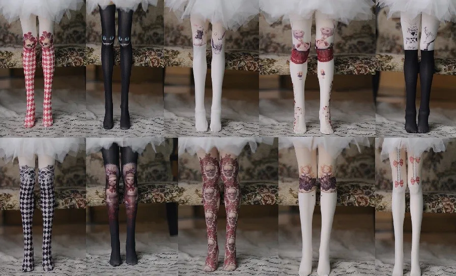 [Wamami] 14 # колготки/носки с черепом/скелетом для 1/4 MSD 1/3 1/6 SD DZ BJD Doll | Игрушки и хобби