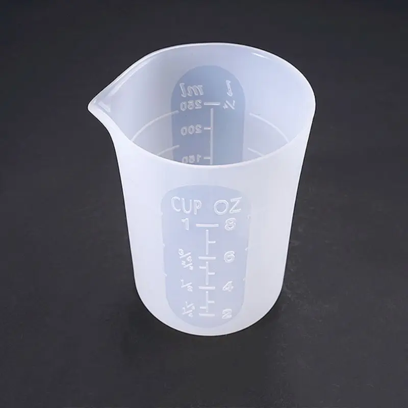 

Crystal Epoxy Mold DIY Handmade Tool with Scale 250mI Free Cleaning Silicone Measuring Cup